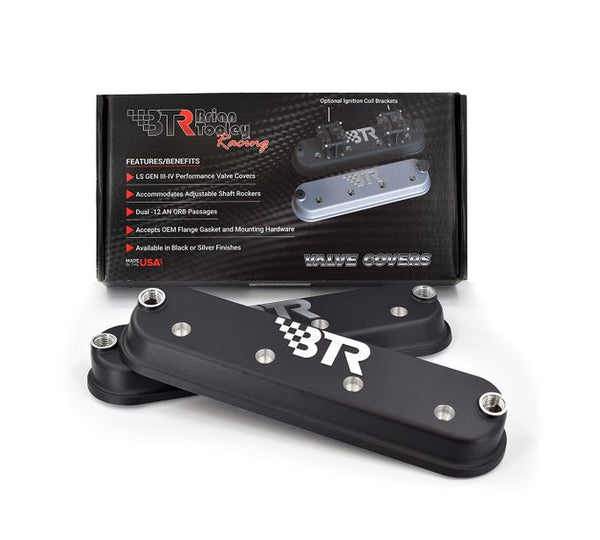 Brian Tooley Racing LS Valve Covers – Black with Coil Mounts – BTRVCA-02-BLK-CM