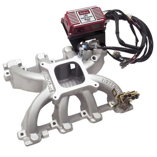 Edelbrock LS1 Carbureted Victor Jr Intake Manifold With Timing Control Box Virtual Speed Performance EDELBROCK
