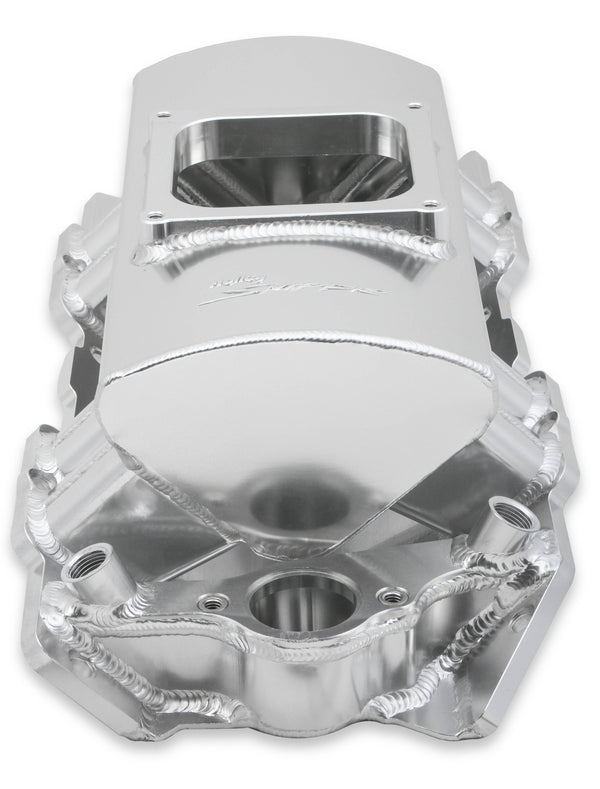 Holley Sniper BBC Fabricated Single Plane Silver Intake Manifold Rectangle Port Virtual Speed Performance HOLLEY