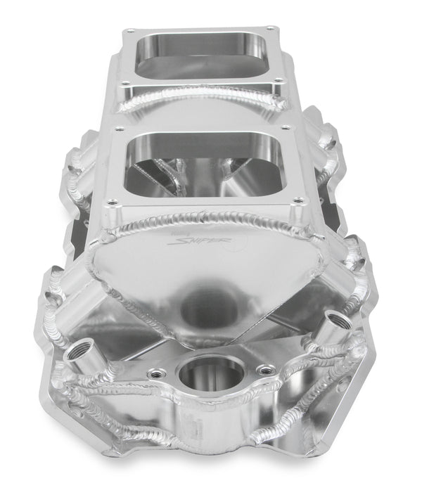 Holley Sniper BBC Fabricated Silver Tunnel Ram 2 x 4500 Rectangle Port Virtual Speed Performance HOLLEY