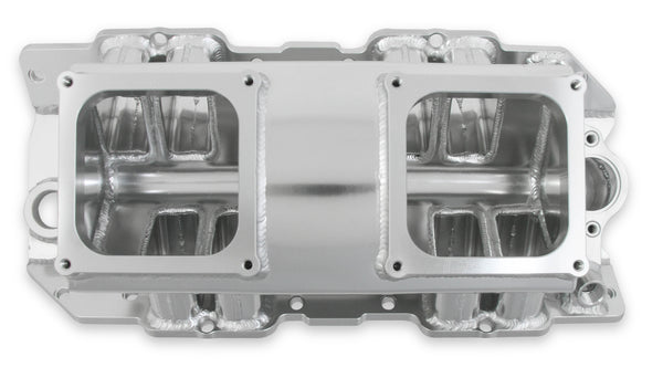 Holley Sniper BBC Fabricated Silver Tunnel Ram 2 x 4500 Rectangle Port Virtual Speed Performance HOLLEY