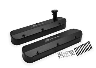 Holley Sniper SBF Valve Covers Tall Fabricated Black Finish 