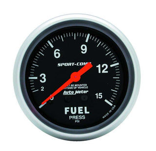 0-15 Fuel Pressure Gauge Virtual Speed Performance AUTOMETER