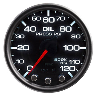 Spek-Pro Oil Pressure Gauge 0-120psi 2-1/16 Virtual Speed Performance AUTOMETER