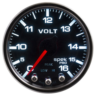 Spek-Pro Voltmeter Gauge 0-16 Volt 2-1/16 Virtual Speed Performance AUTOMETER