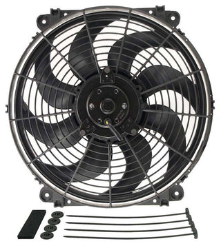 DERALE 14in Tornado Electric Fan w/Standard Mount Kit Virtual Speed Performance DERALE