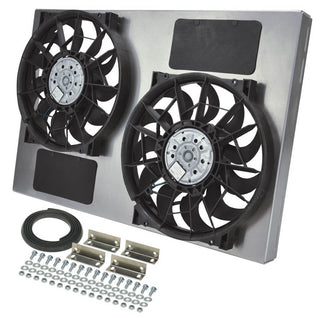 Dual RAD Fan w/Alum Shroud Assembly Virtual Speed Performance DERALE