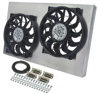 Dual RAD Fan w/Alum Shroud Assembly Virtual Speed Performance DERALE