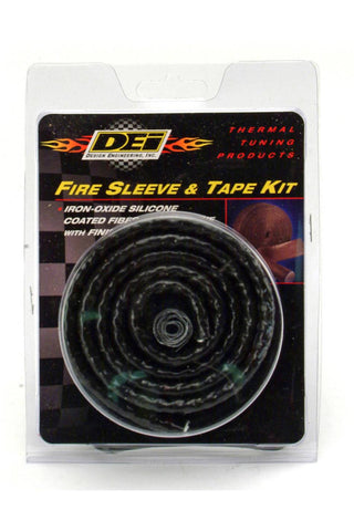 Fire Sleeve & Tape Kit-1 -5/8in I.D. x 3ft Black Virtual Speed Performance DESIGN ENGINEERING