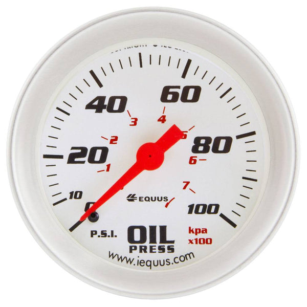 2-5/8 Dia Oil Pressure Gauge Silver 0-100psi Virtual Speed Performance EQUUS