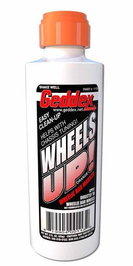 Wheels Up Wheelie Bar Marker Orange 3oz Bottle Virtual Speed Performance GEDDEX