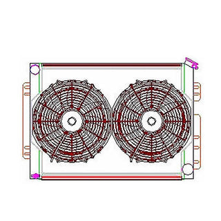 Radiator Combo Unit GM A & F Body w/o Trans Clr Virtual Speed Performance GRIFFIN