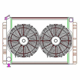 Radiator Combo Unit 60 - 88 Mopar A / B & E Body Virtual Speed Performance GRIFFIN