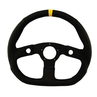 D-Shaped Diamond Grip Steering Wheel Black Virtual Speed Performance GRANT