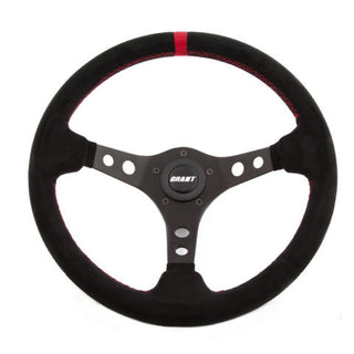 Suede Racing Steering Wheel w/Center Marker Virtual Speed Performance GRANT
