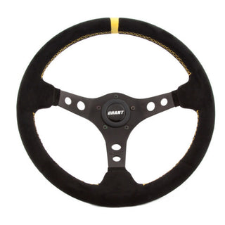 Suede Racing Steering Wheel w/Center Marker Virtual Speed Performance GRANT
