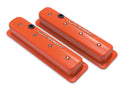 Holley SBC Valve Covers GM Chevrolet Bowtie Center Bolt Orange Finish Virtual Speed Performance HOLLEY