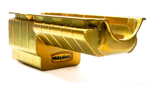 MILODON Oil Pan - SBC Drag Race 5qt. RH Dipstick Virtual Speed Performance MILODON