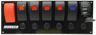 MOROSO Rocker LED Switch Panel w/Breakers & USB Ports Virtual Speed Performance MOROSO