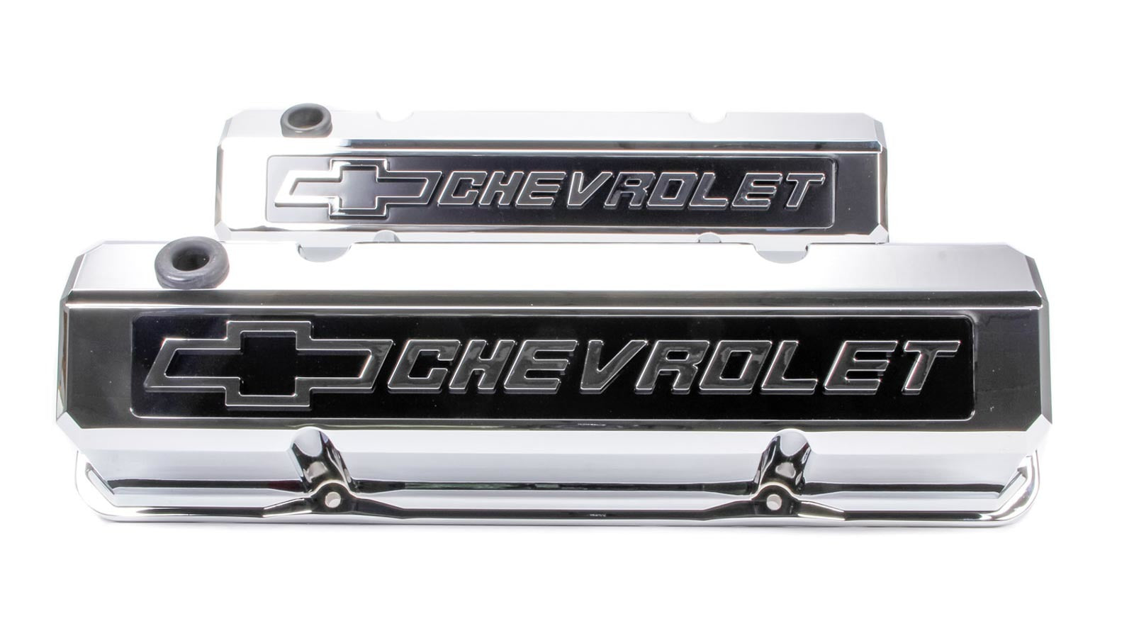 SBC Slant Edge Chrome V/C Tall Raised Logo | Virtual Speed Performance