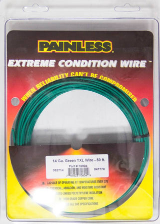 14 Gauge Green TXL Wire 50 Ft. Virtual Speed Performance PAINLESS WIRING