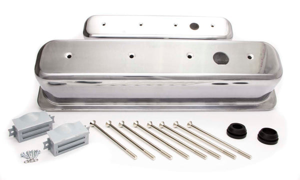 SBC Alum Fabricated Tall V/C Chrome