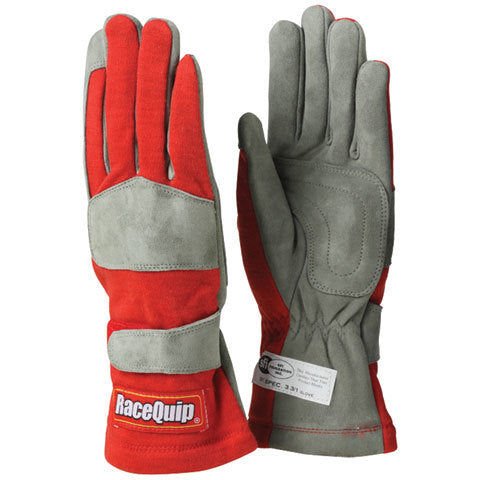 Gloves Single Layer Small Red SFI Virtual Speed Performance RACEQUIP