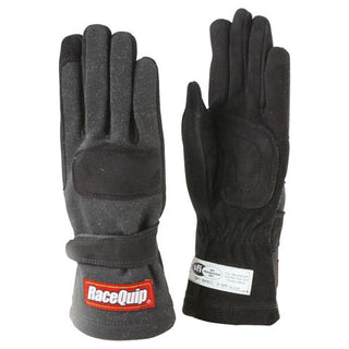 Gloves Double Layer Medium Black SFI Virtual Speed Performance RACEQUIP