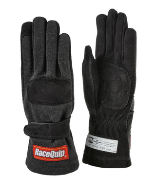 Glove Double Layer Child Large Black SFI-5 Youth Virtual Speed Performance RACEQUIP