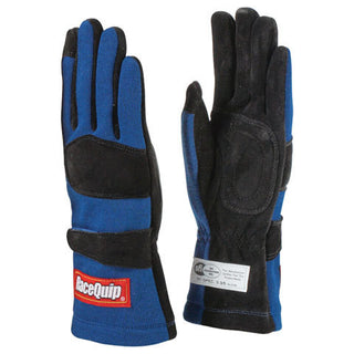 Gloves Double Layer Medium Blue SFI Virtual Speed Performance RACEQUIP
