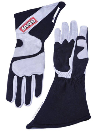 Gloves Outseam Black/ Gray Medium SFI-5 Virtual Speed Performance RACEQUIP