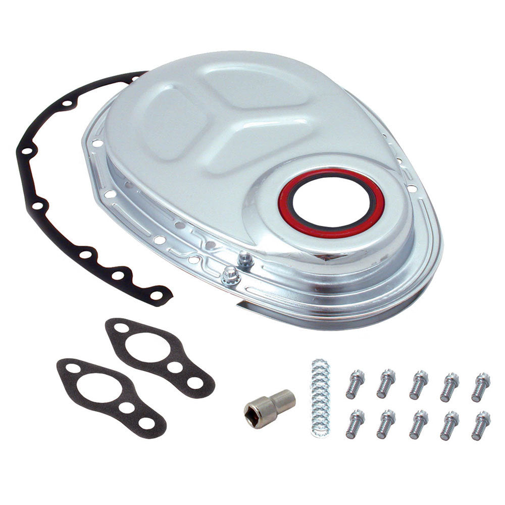 SBC Timing Chain Cover Kit Chrome Virtual Speed Performance