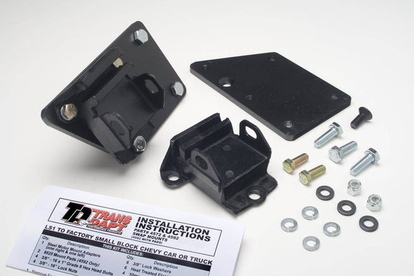 LS1 Into SBC Chassis Motor Mount Kit Virtual Speed Performance TRANS-DAPT