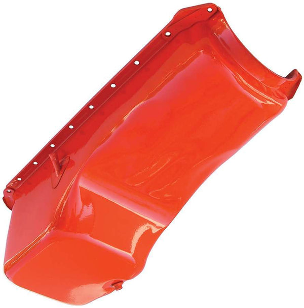 Trans-Dapt 4 Qt Orange Steel Oil Pan – Rear Sump – Fits 1965–1990 Big Block Chevy 396, 427, 454 – 2-Piece Rear Main Seal